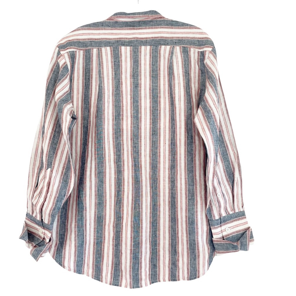 Frame Striped Linen Bib Buttondown Shirt Small - Picture 3 of 7